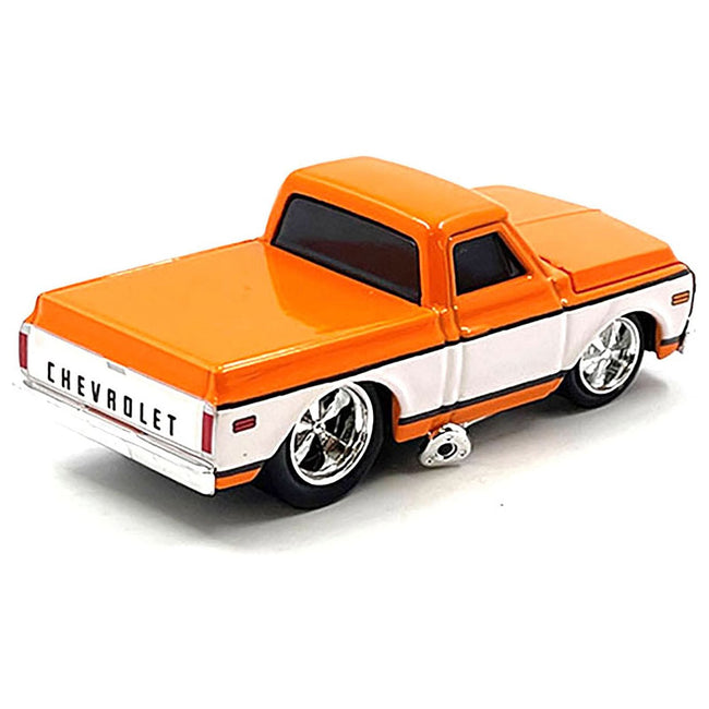 1972 Chevrolet C - 10 Pickup Truck Orange and White 1/64 Diecast Model Car by Muscle Machines - Muscle Machines - ModelCars.com
