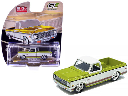 1972 Chevrolet C-10 Short Bed Pickup Truck Mustard Yellow and White "Mijo Exclusives" Series 1/64 Diecast Model Car by Greenlight-Greenlight-ModelCars.com
