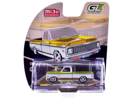 1972 Chevrolet C-10 Short Bed Pickup Truck Mustard Yellow and White "Mijo Exclusives" Series 1/64 Diecast Model Car by Greenlight-Greenlight-ModelCars.com