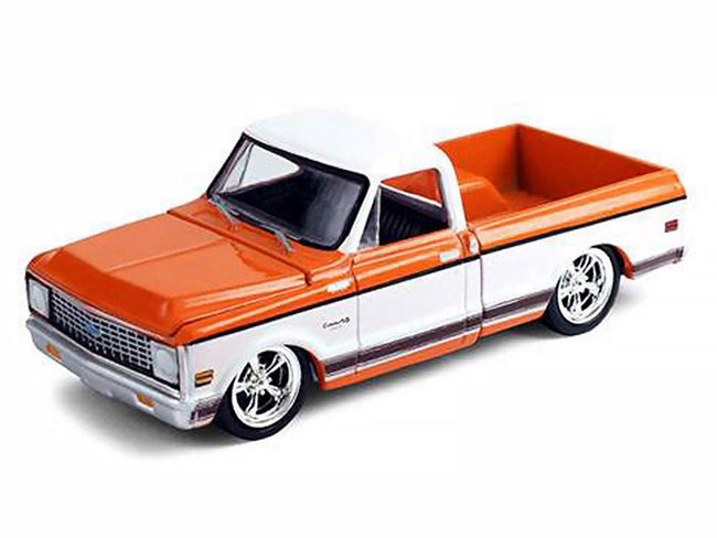 1972 Chevrolet C-10 Short Bed Pickup Truck Orange and White "Mijo Exclusives" Series 1/64 Diecast Model Car by Greenlight-Greenlight-ModelCars.com