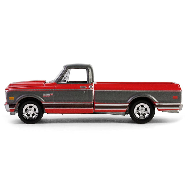 1972 Chevrolet Cheyenne C10 Short Bed Pickup Truck Ruby Red and Gunmetal Gray Metallic "Hobby Exclusive" Series 1/64 Diecast Model Car by Greenlight-Greenlight-ModelCars.com
