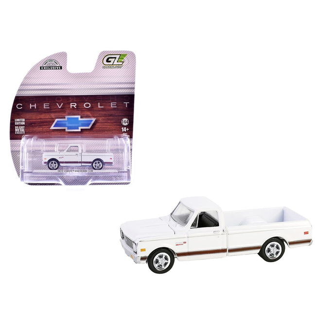 1972 Chevrolet Cheyenne C10 Short Bed Pickup Truck White "Hobby Exclusive" Series 1/64 Diecast Model Car by Greenlight-Greenlight-ModelCars.com