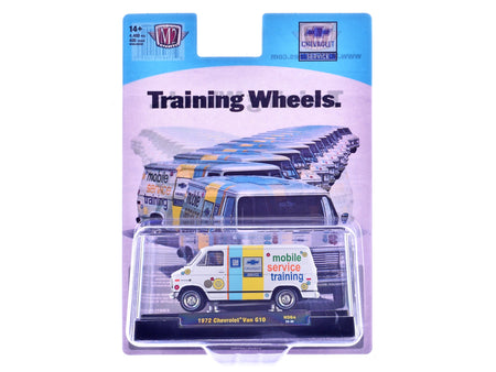 1972 Chevrolet G10 Van "Chevrolet Mobile Service Training" White with Graphics Limited Edition to 4400 pieces Worldwide 1/64 Diecast Model Car by M2 Machines-M2-ModelCars.com