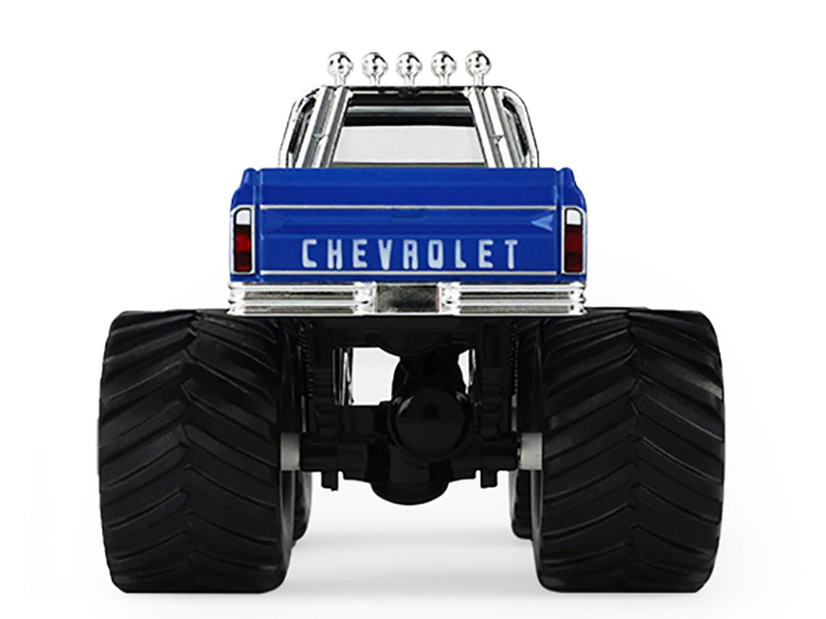 1972 Chevrolet K-10 Monster Truck "Chevron 150th Anniversary" White and Blue Metallic "Kings of Crunch" Series 1/43 Diecast Model Car by Greenlight-Greenlight-ModelCars.com