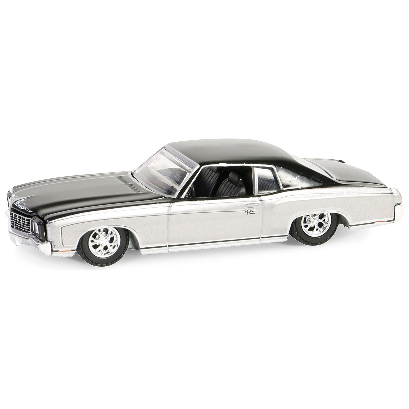 1972 Chevrolet Monte Carlo Lowrider Silver Metallic and Black "California Lowriders" Series 5 1/64 Diecast Model Car by Greenlight - Greenlight - ModelCars.com
