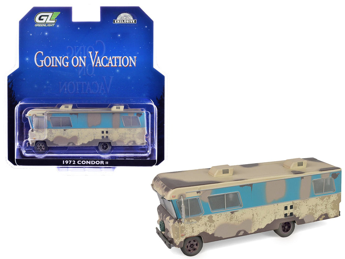 1972 Condor II RV (Recreational Vehicle) "Going on Vacation" Evergreen (Weathered) "Hobby Exclusive" Series 1/64 Diecast Model Car by Greenlight-Greenlight-ModelCars.com