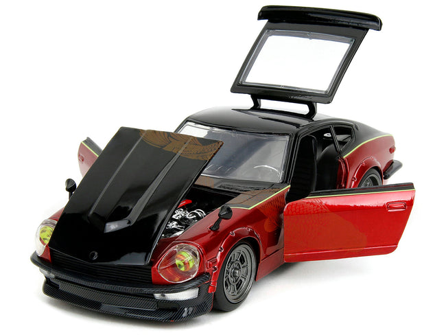 1972 Datsun 240Z Black and Red Metallic with Graphics "Fast X" (2023) Movie "Fast & Furious" Series 1/24 Diecast Model Car by Jada-Jada-ModelCars.com