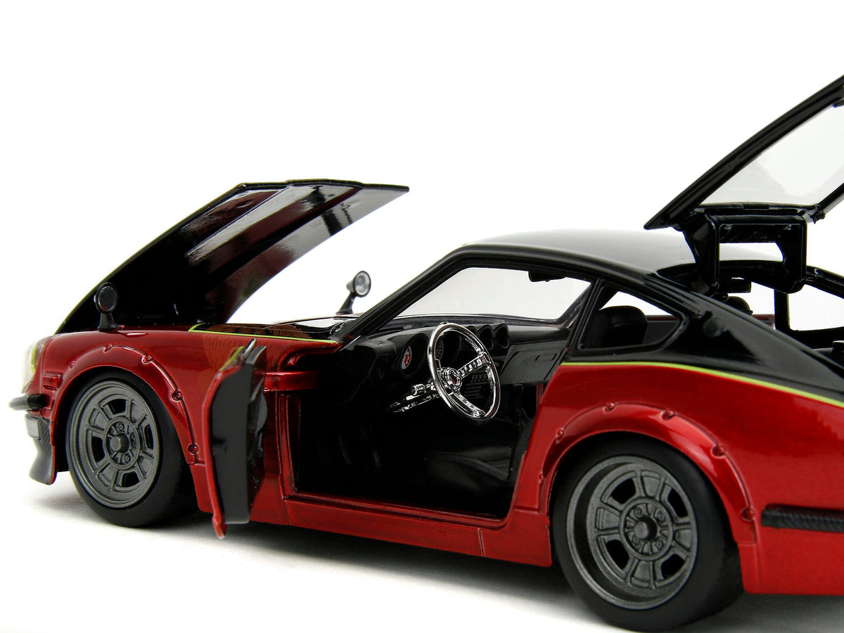 1972 Datsun 240Z Black and Red Metallic with Graphics "Fast X" (2023) Movie "Fast & Furious" Series 1/24 Diecast Model Car by Jada-Jada-ModelCars.com