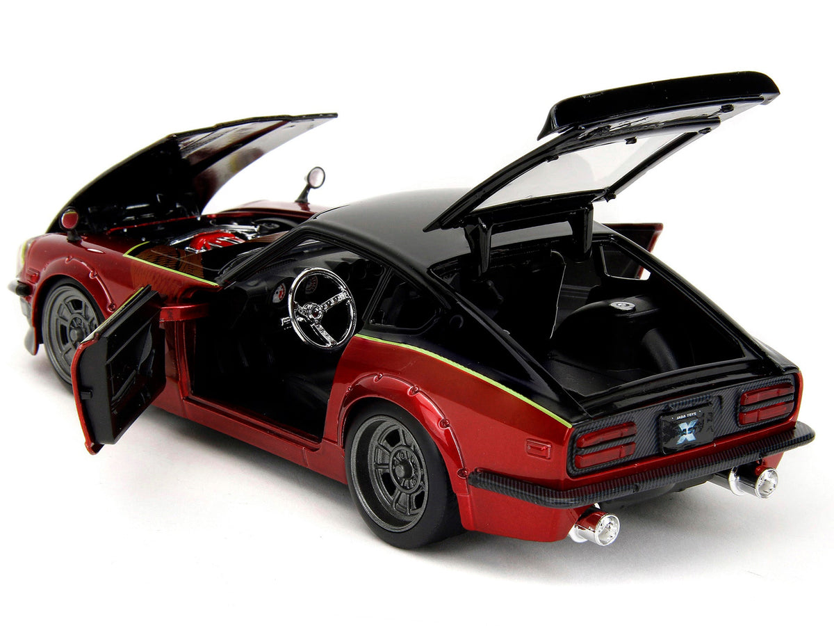 1972 Datsun 240Z Black and Red Metallic with Graphics "Fast X" (2023) Movie "Fast & Furious" Series 1/24 Diecast Model Car by Jada-Jada-ModelCars.com