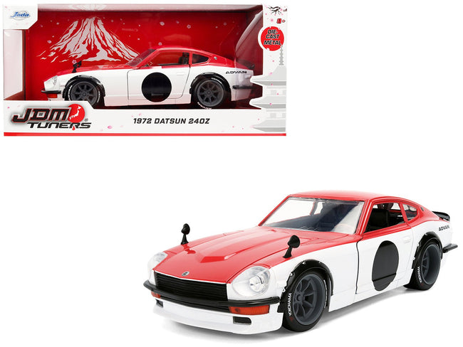 1972 Datsun 240Z Red and White "JDM Tuners" Series 1/24 Diecast Car Model by Jada-Jada-ModelCars.com