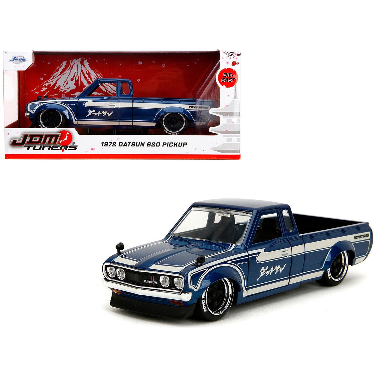 1972 Datsun 620 Pickup Truck Blue Metallic and Cream "JDM Tuners" Series 1/24 Diecast Model Car by Jada-Jada-ModelCars.com