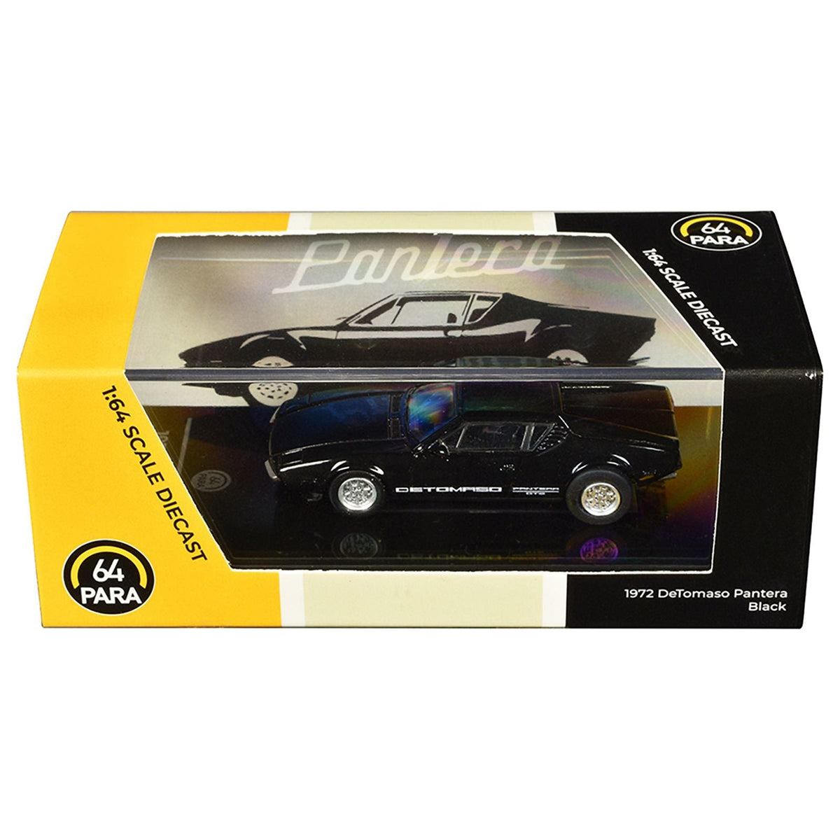 1972 De Tomaso Pantera Black 1/64 Diecast Model Car by Paragon Models - Paragon - ModelCars.com