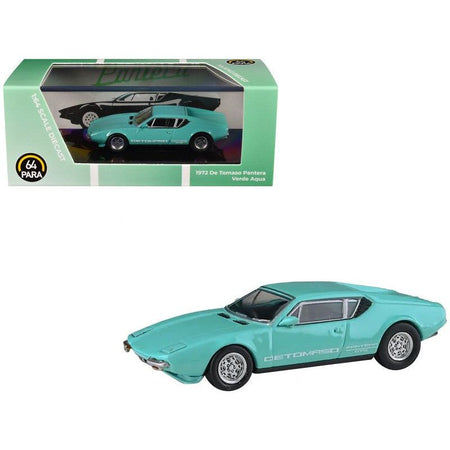 1972 De Tomaso Pantera Verde Aqua 1/64 Diecast Model Car by Paragon Models-Paragon-ModelCars.com