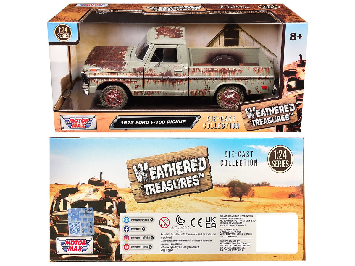 1972 Ford F-100 Pickup Truck Beige (Rusted) "Weathered Treasures" Series 1/24 Diecast Model Car by Motormax-Motormax-ModelCars.com