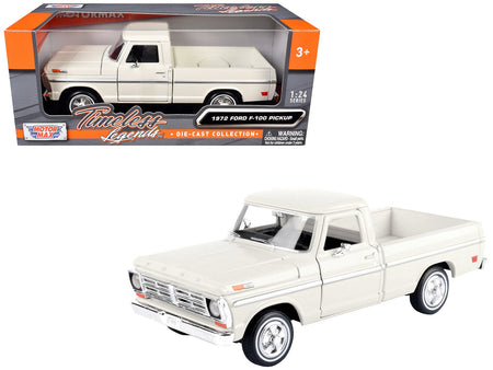 1972 Ford F-100 Pickup Truck Cream "Timeless Legends" Series 1/24 Diecast Model Car by Motormax-Motormax-ModelCars.com