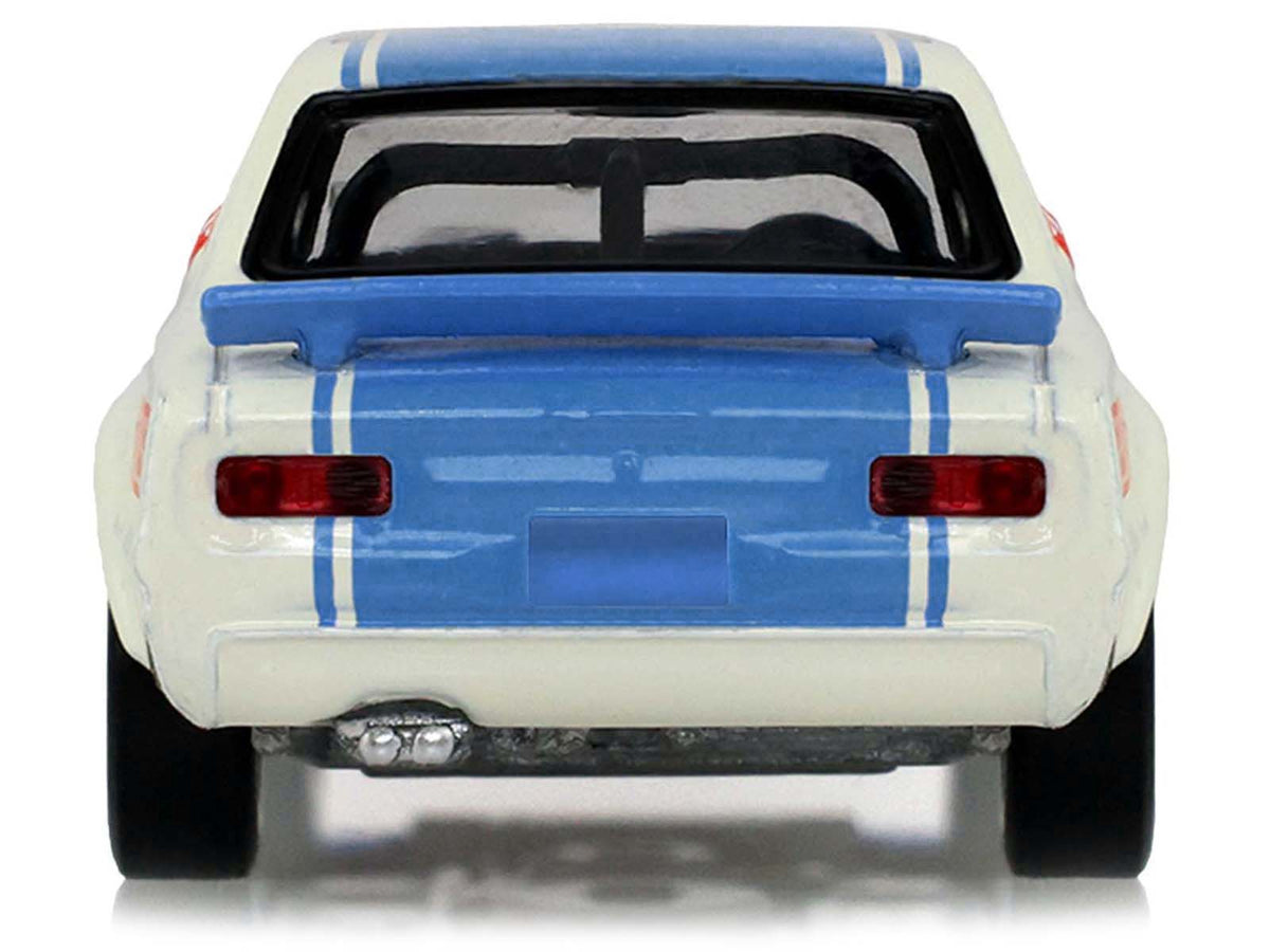 1972 Nissan Skyline 2000 GT-R (KPGC10) RHD (Right Hand Drive) 15 Kunimitsu Takahashi "50th Victory" White with Blue Stripe "Tokyo Torque" Series 10 1/64 Diecast Model Car by Greenlight-Greenlight-ModelCars.com
