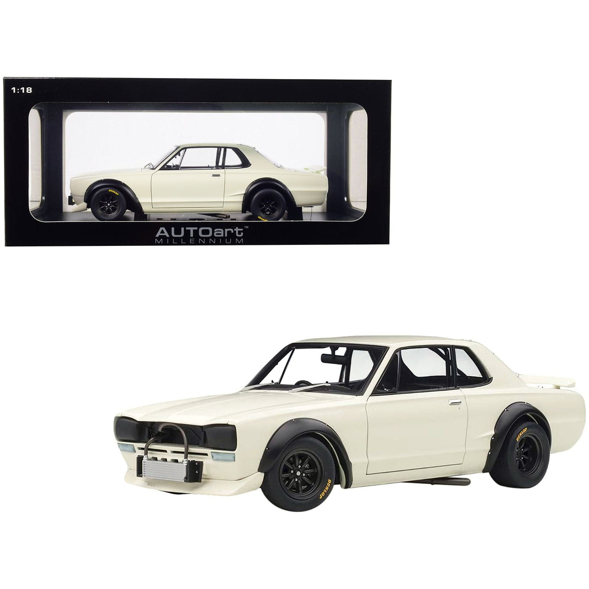 1972 Nissan Skyline GT - R (KPGC - 10) Racing White "Millennium" 1/18 Diecast Model Car by Autoart - Autoart - ModelCars.com