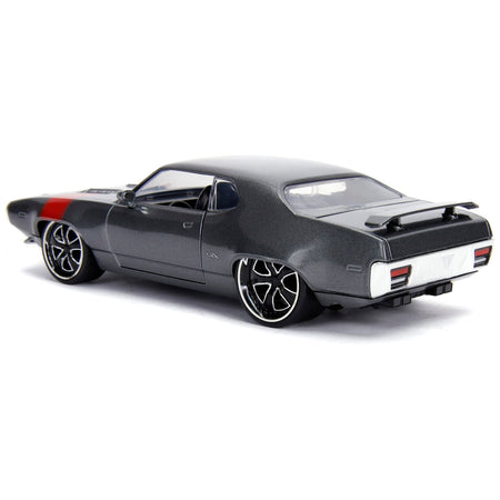 1972 Plymouth GTX 440 Metallic Gray with Red Stripe "Bigtime Muscle" 1/24 Diecast Model Car by Jada - Jada - ModelCars.com