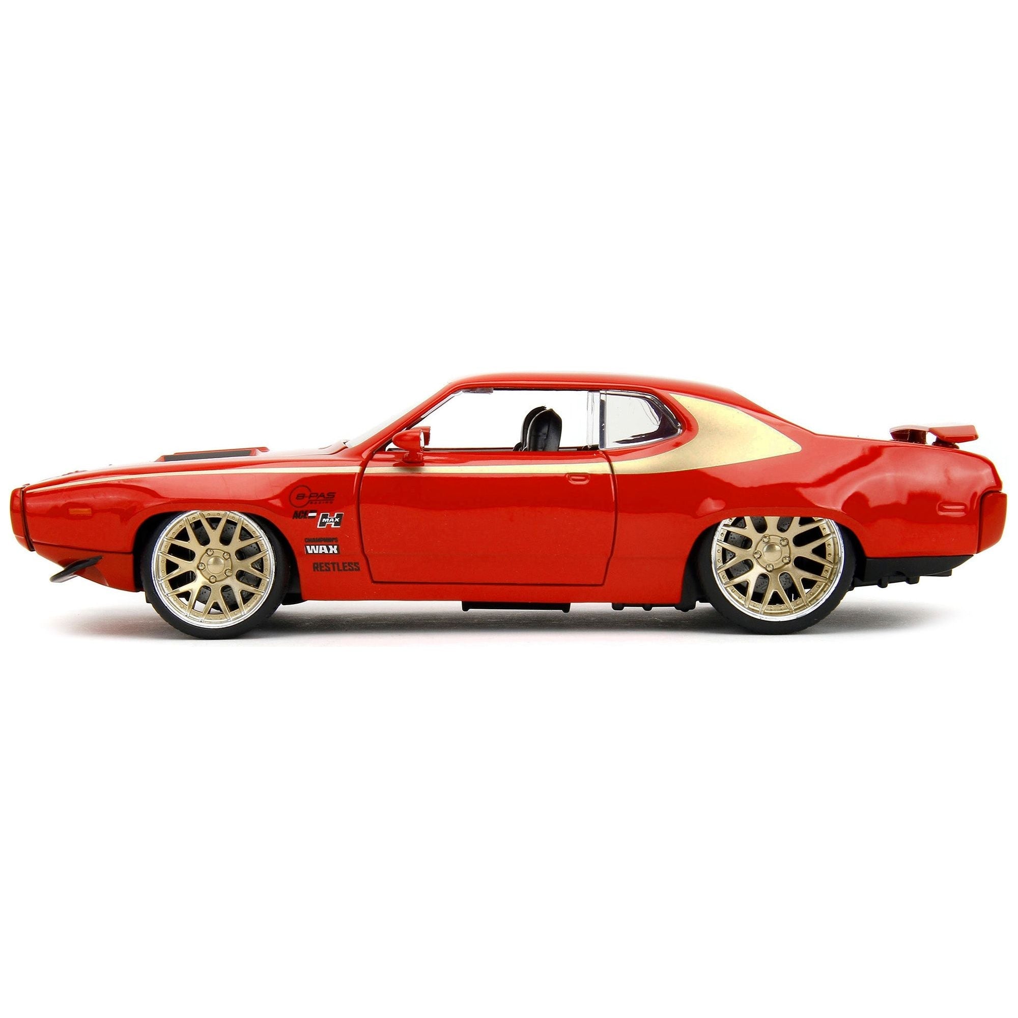 1972 Plymouth GTX Red with Gold Graphics "Bigtime Muscle" Series 1/24 Diecast Model Car by Jada - Jada - ModelCars.com