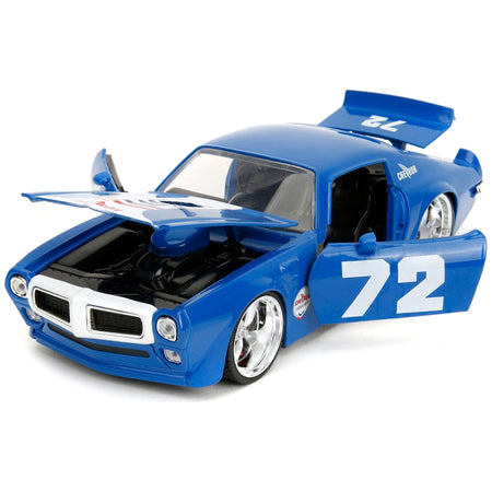 1972 Pontiac Firebird 72 Blue with White Stripe "Chevron" "Bigtime Muscle" Series 1/24 Diecast Model Car by Jada-Jada-ModelCars.com
