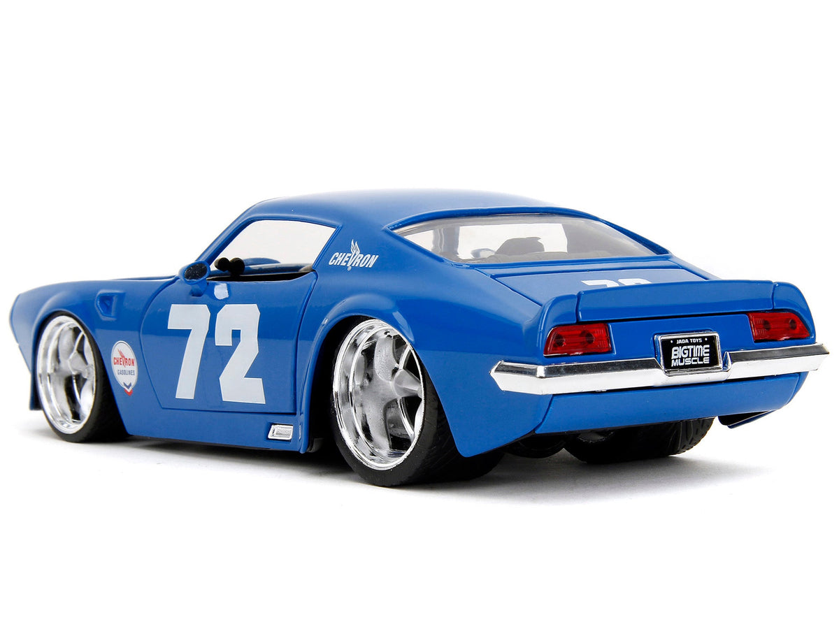 1972 Pontiac Firebird 72 Blue with White Stripe "Chevron" "Bigtime Muscle" Series 1/24 Diecast Model Car by Jada-Jada-ModelCars.com