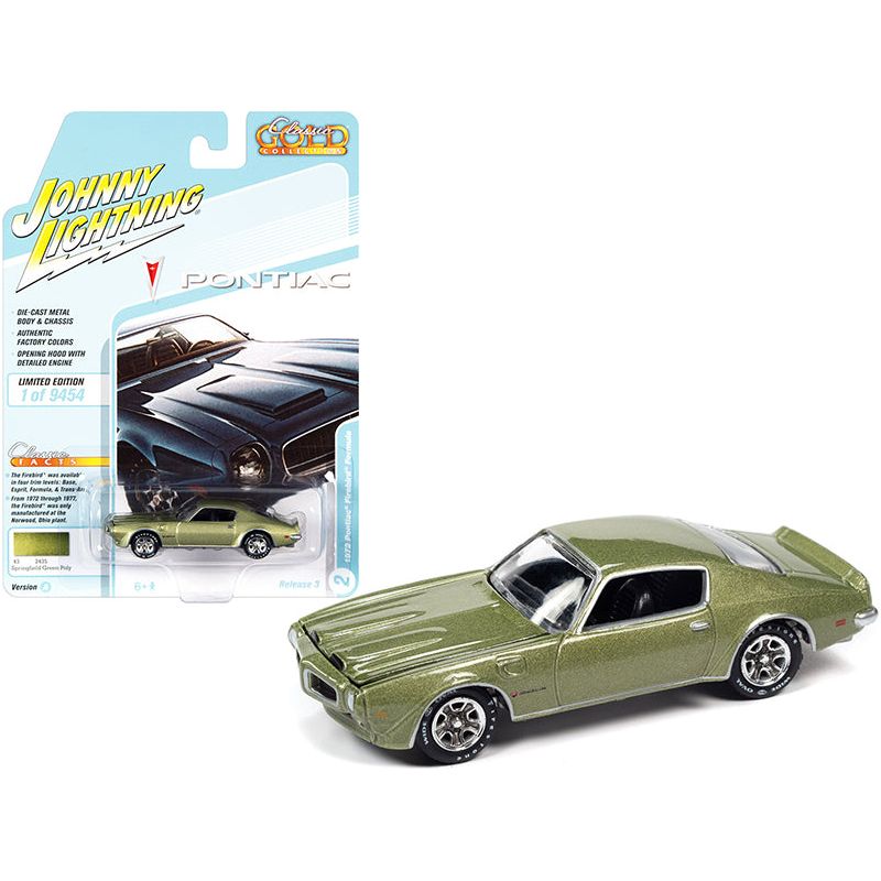 1972 Pontiac Firebird Formula Springfield Green Metallic "Classic Gold Collection" Series Limited Edition to 9454 pieces Worldwide 1/64 Diecast Model Car by Johnny Lightning - Johnny Lightning - ModelCars.com