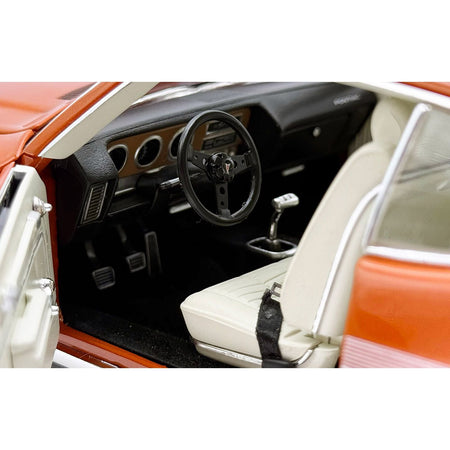 1972 Pontiac GTO LeMans Sundance Orange Metallic with GTO Stripes Limited Edition to 342 pieces Worldwide 1/18 Diecast Model Car by ACME-Acme-ModelCars.com
