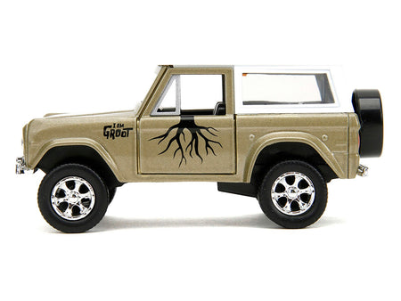 1973 Ford Bronco "Groot" Gold Metallic with White Top "Guardians of the Galaxy" "Hollywood Rides" Series 1/32 Diecast Car Model by Jada-Jada-ModelCars.com