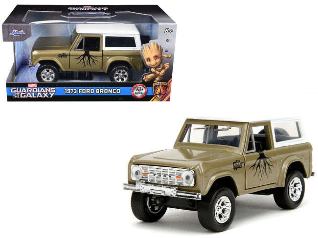 1973 Ford Bronco "Groot" Gold Metallic with White Top "Guardians of the Galaxy" "Hollywood Rides" Series 1/32 Diecast Car Model by Jada-Jada-ModelCars.com