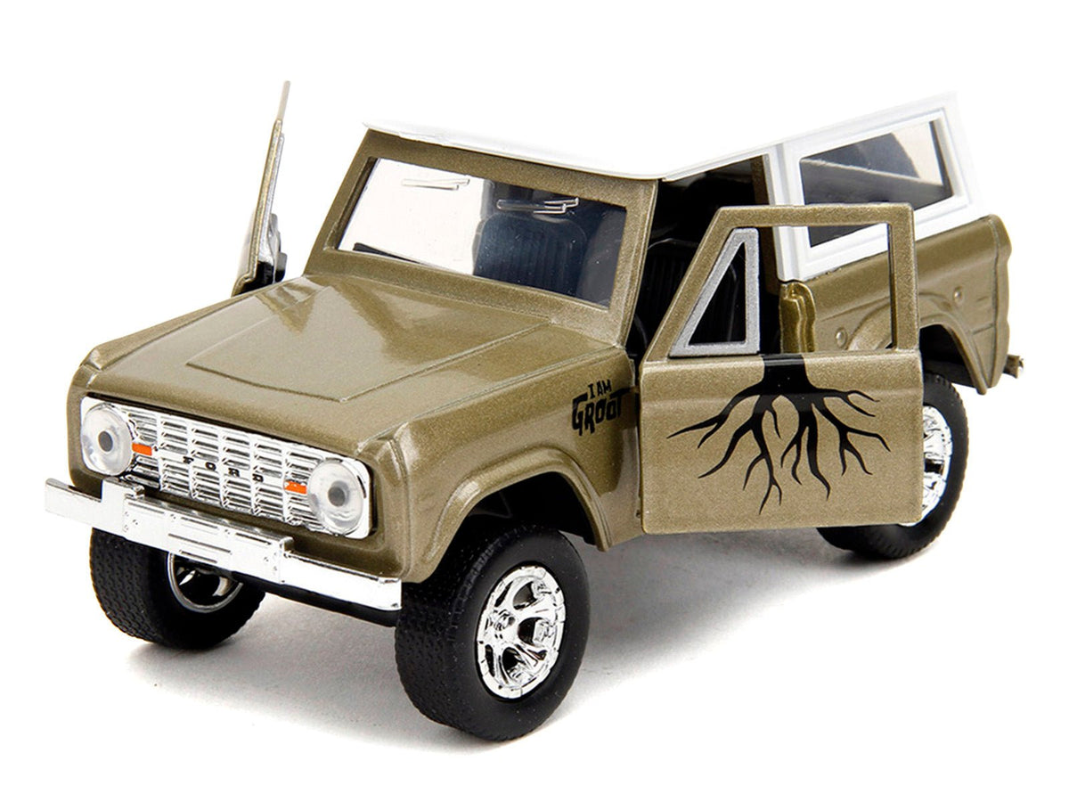 1973 Ford Bronco "Groot" Gold Metallic with White Top "Guardians of the Galaxy" "Hollywood Rides" Series 1/32 Diecast Car Model by Jada-Jada-ModelCars.com