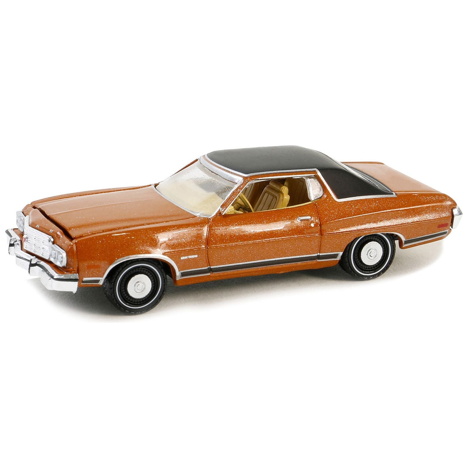 1973 Ford Gran Torino Copper Metallic with Black Vinyl Top "Vintage Ad Cars" Series 10 1/64 Diecast Model Car by Greenlight - Greenlight - ModelCars.com
