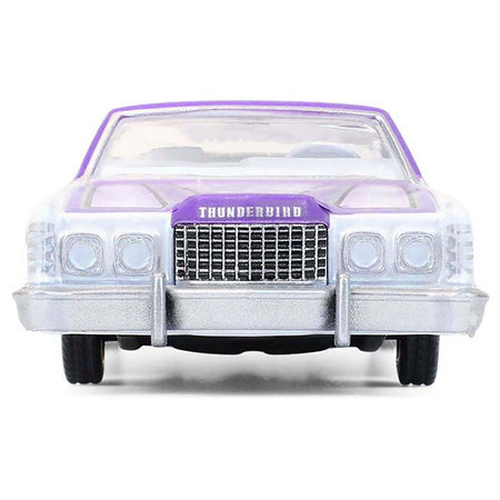 1973 Ford Thunderbird Lowrider "Michael Heralda Special Edition" Purple Metallic with Graphics and White Interior "Hobby Exclusive" Series 1/64 Diecast Model Car by Greenlight-Greenlight-ModelCars.com
