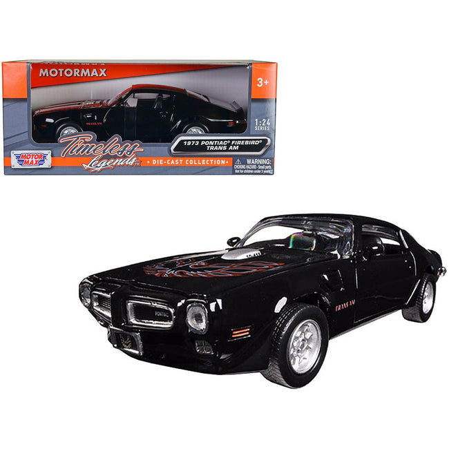 1973 Pontiac Firebird Trans Am Black 1/24 Diecast Model Car by Motormax - Motormax - ModelCars.com