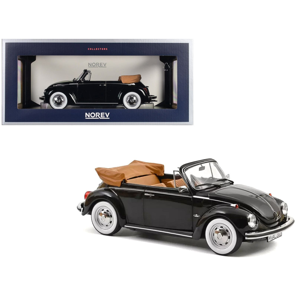 1973 Volkswagen 1303 Cabriolet Black 1/18 Diecast Model Car by Norev-Norev-ModelCars.com