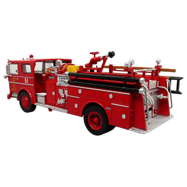 1973 Ward LaFrance Ambassador Fire Engine "Los Angeles County Fire Department" LA County FD (LACFD) "Emergency! 50th Anniversary" (1972-2022) Limited Edition to 3000 pieces Worldwide 1/50 Diecast Model by Iconic Replicas-Iconic Replicas-ModelCars.com