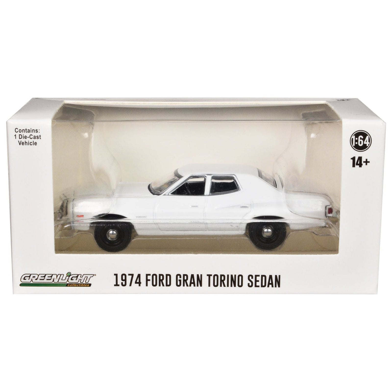 1974 - 1976 Ford Gran Torino Sedan Police Car White "Hot Pursuit - Hobby Exclusive" Series 1/64 Diecast Model Car by Greenlight - Greenlight - ModelCars.com