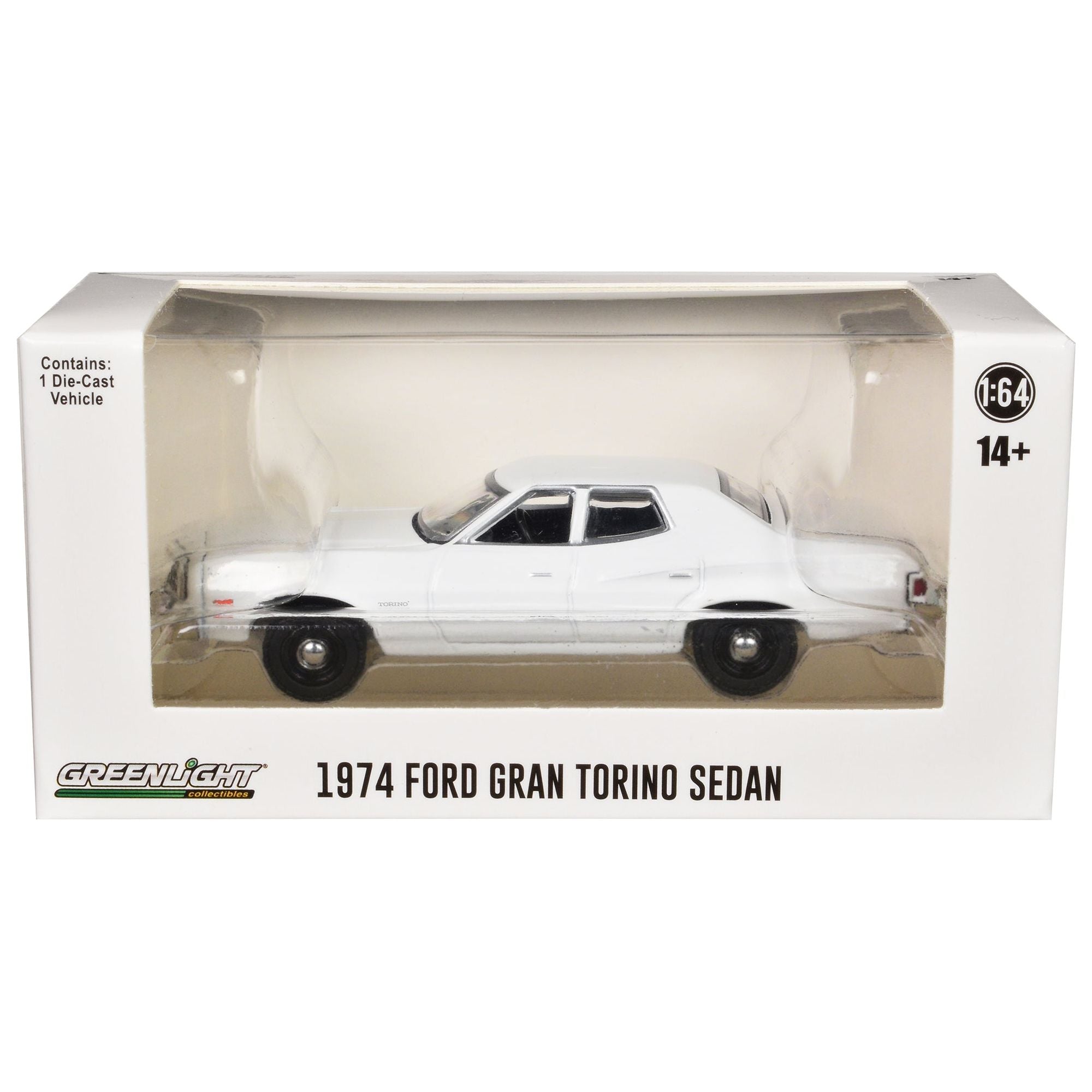 1974 - 1976 Ford Gran Torino Sedan Police Car White "Hot Pursuit - Hobby Exclusive" Series 1/64 Diecast Model Car by Greenlight - Greenlight - ModelCars.com