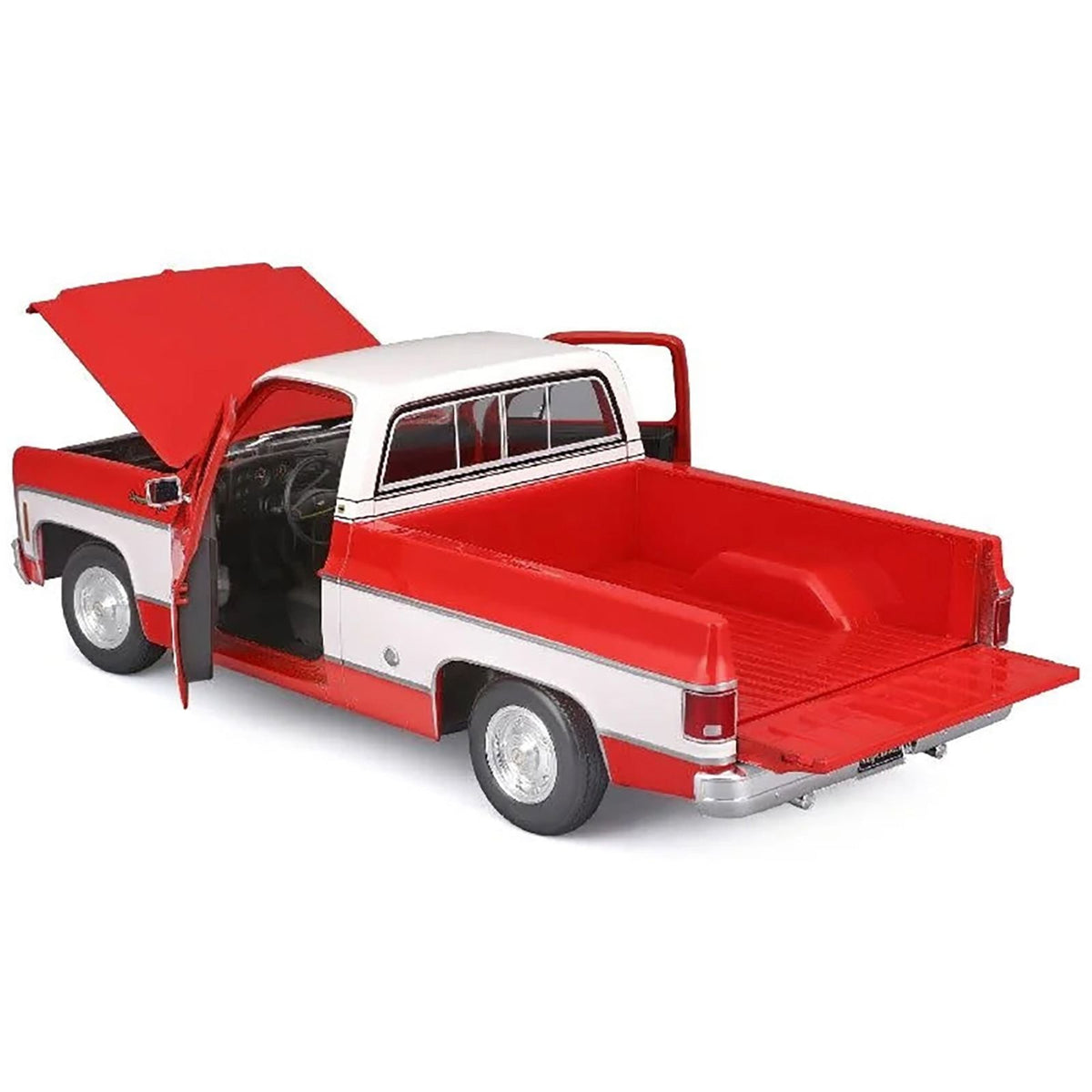 1974 Chevrolet C10 Cheyenne Super Pickup Truck Red and White "Special Edition" Series 1/18 Diecast Model Car by Maisto-Maisto-ModelCars.com