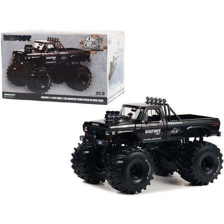 1974 Ford F - 250 Monster Truck with 66 - Inch Tires Black Bandit Edition "Bigfoot 1" "Kings of Crunch" Series 1/18 Diecast Model Car by Greenlight - Greenlight - ModelCars.com
