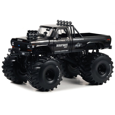 1974 Ford F - 250 Monster Truck with 66 - Inch Tires Black Bandit Edition "Bigfoot 1" "Kings of Crunch" Series 1/18 Diecast Model Car by Greenlight - Greenlight - ModelCars.com