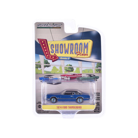 1974 Ford Thunderbird Blue Starfire "Showroom Floor" Series 6 1/64 Diecast Model Car by Greenlight - Greenlight - ModelCars.com