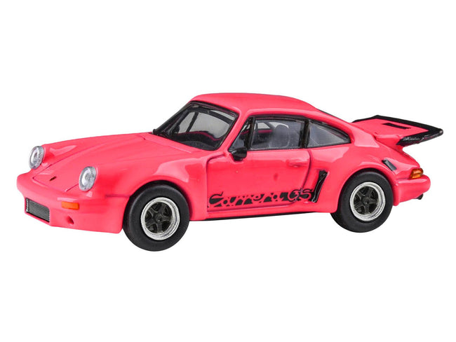1974 Porsche 911 Carrera RSR 3.0 Fuchsia with Black Stripes 1/64 Diecast Model Car by Paragon Models-Paragon-ModelCars.com