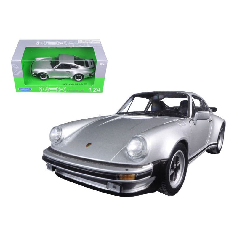 1974 Porsche 911 Turbo 3.0 Silver 1/24 Diecast Model Car by Welly - Welly - ModelCars.com