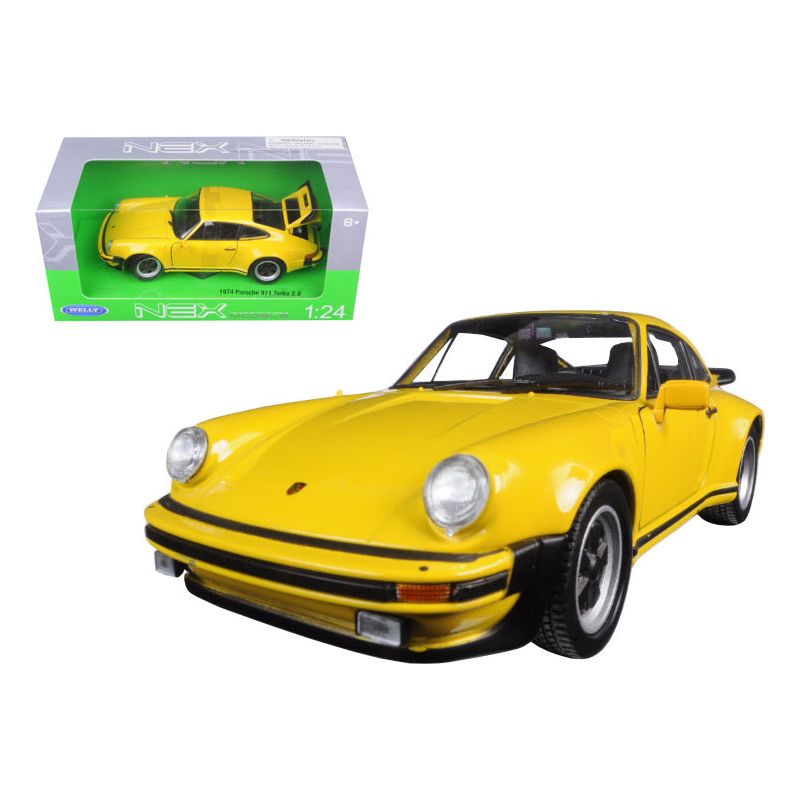 1974 Porsche 911 Turbo 3.0 Yellow 1/24 Diecast Model Car by Welly - Welly - ModelCars.com