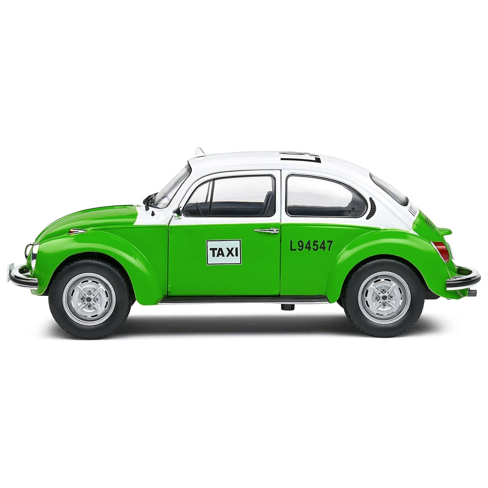 1974 Volkswagen Beetle 1303 "Mexican Taxi" Green and White 1/18 Diecast Model Car by Solido - Solido - ModelCars.com