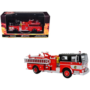 1974 Ward LaFrance Fire Engine "Chicago Fire Department - Engine 49" Red with Black Top "5 Alarm" Series Limited Edition 1/87 (HO) Diecast Model by Iconic Replicas