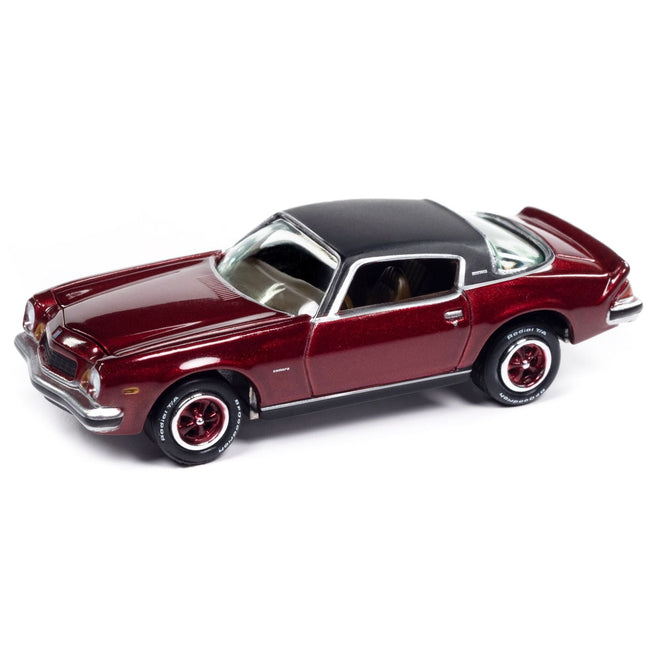 1975 Chevrolet Camaro LT Dark Red Metallic with Black Top "Classic Gold Collection" 1/64 Diecast Model Car by Johnny Lightning-Johnny Lightning-ModelCars.com