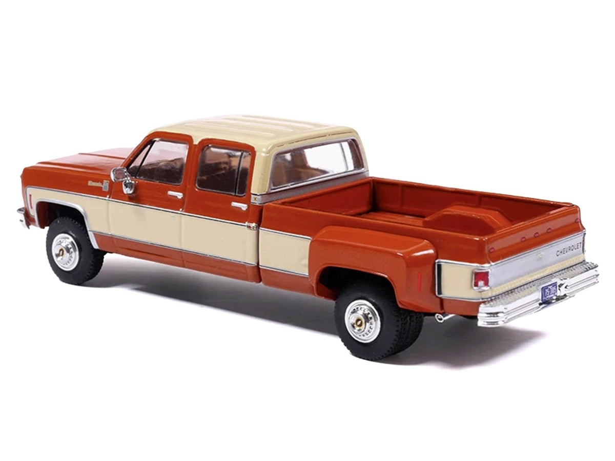 1975 Chevrolet Silverado K30 Crew Cab Dually Pickup Truck Grecian Bronze and Santa Fe Tan 1/64 Diecast Model Car by IXO Models-IXO-ModelCars.com