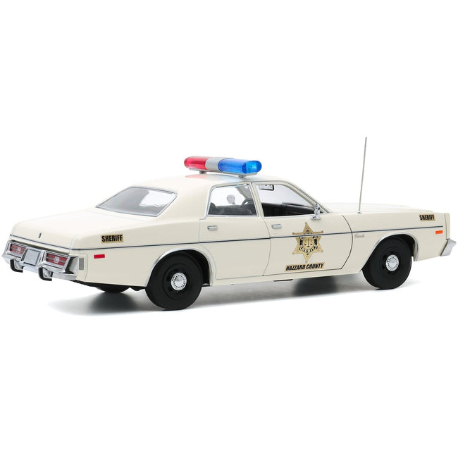 1975 Dodge Coronet Cream "Hazzard County Sheriff" 1/18 Diecast Model Car by Greenlight-Greenlight-ModelCars.com