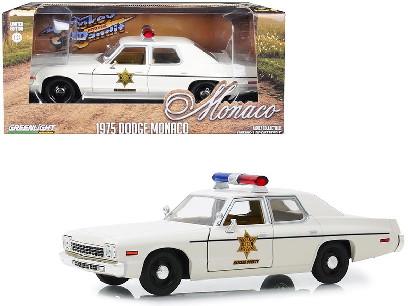 1975 Dodge Monaco Cream "Hazzard County Sheriff" 1/24 Diecast Model Car by Greenlight-Greenlight-ModelCars.com